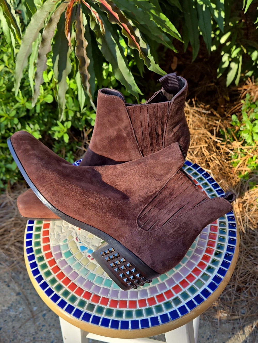 Donald J. Pliner Chocolate Brown Suede Ankle Boots